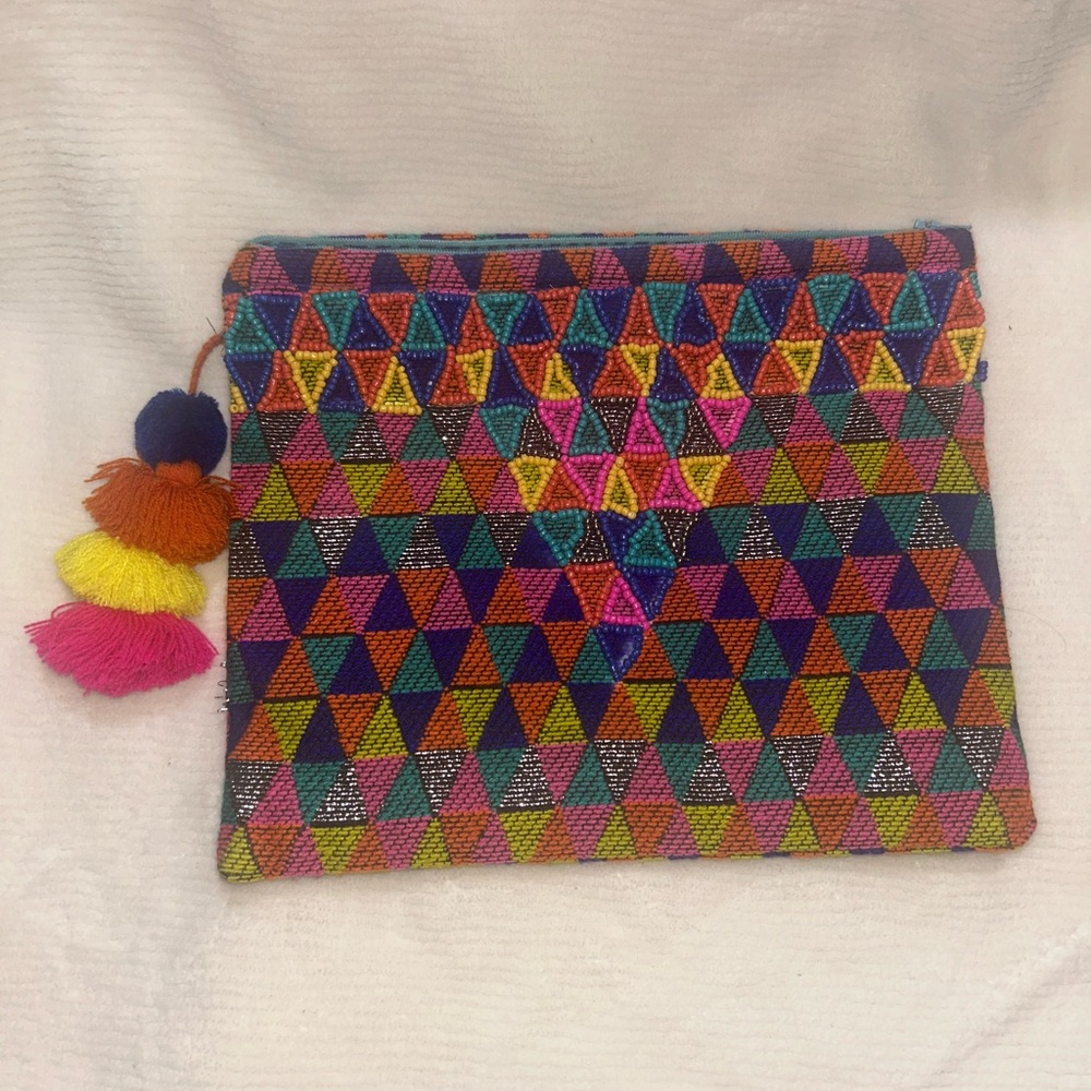 Colorful Geometric Pattern Clutch